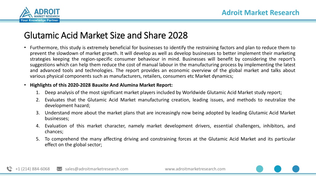 PPT - glutamic acid market Share,Trends,Scope and Opportunities 2021 ...