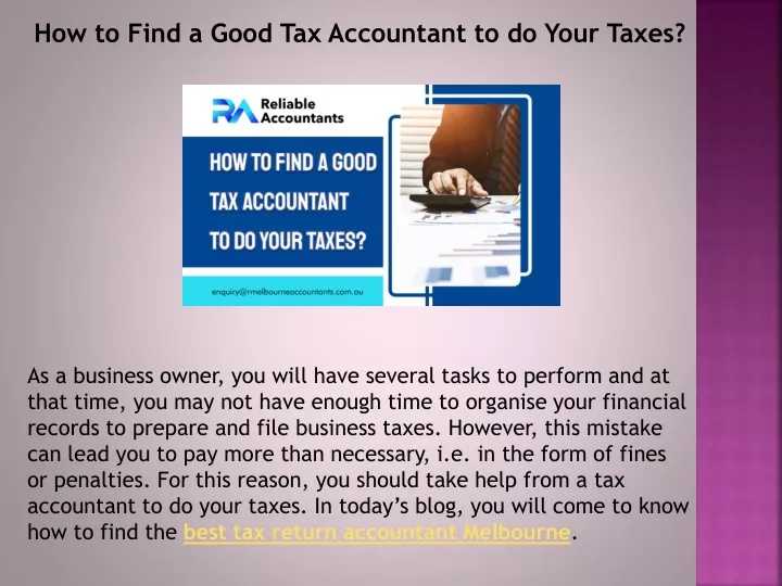 How To Find A Good Personal Tax Accountant