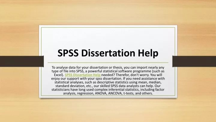 help dissertation spss