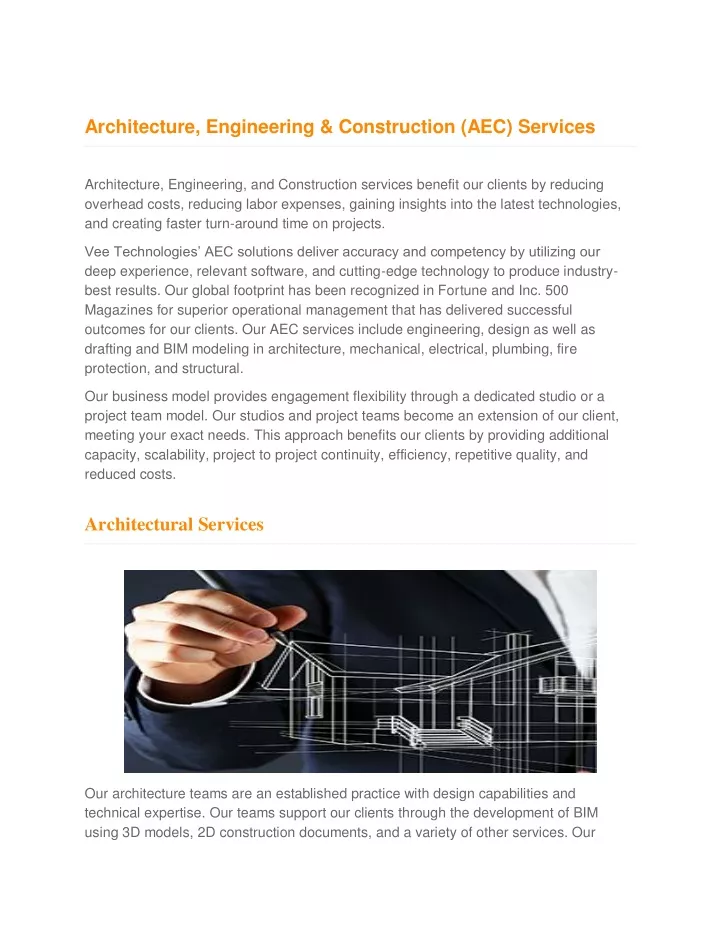 PPT Architecture, Engineering & Construction (AEC) Services