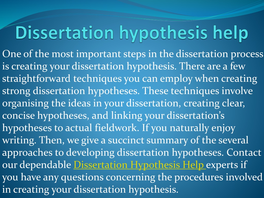 hypothesis in law dissertation