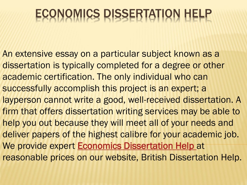 phd economics dissertation