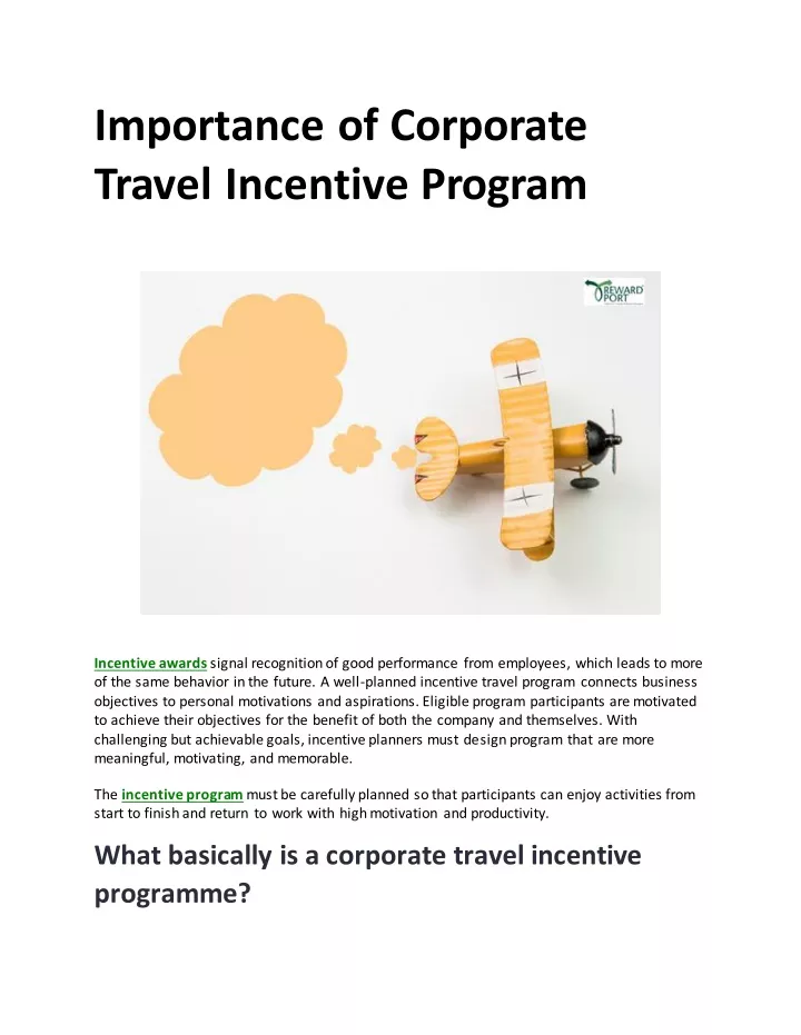 incentive travel importance