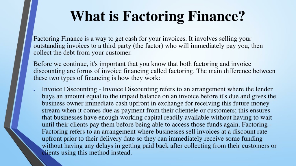 PPT - Factoring Finance 101 The Ultimate Guide To Factoring Finance ...