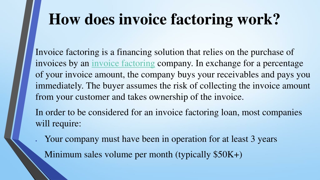 PPT - Invoice Factoring An Alternative To Traditional Financing ...