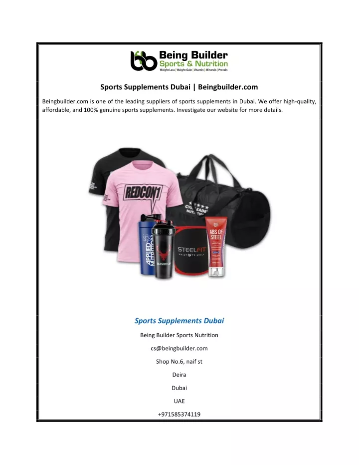 PPT Sports Supplements Dubai PowerPoint