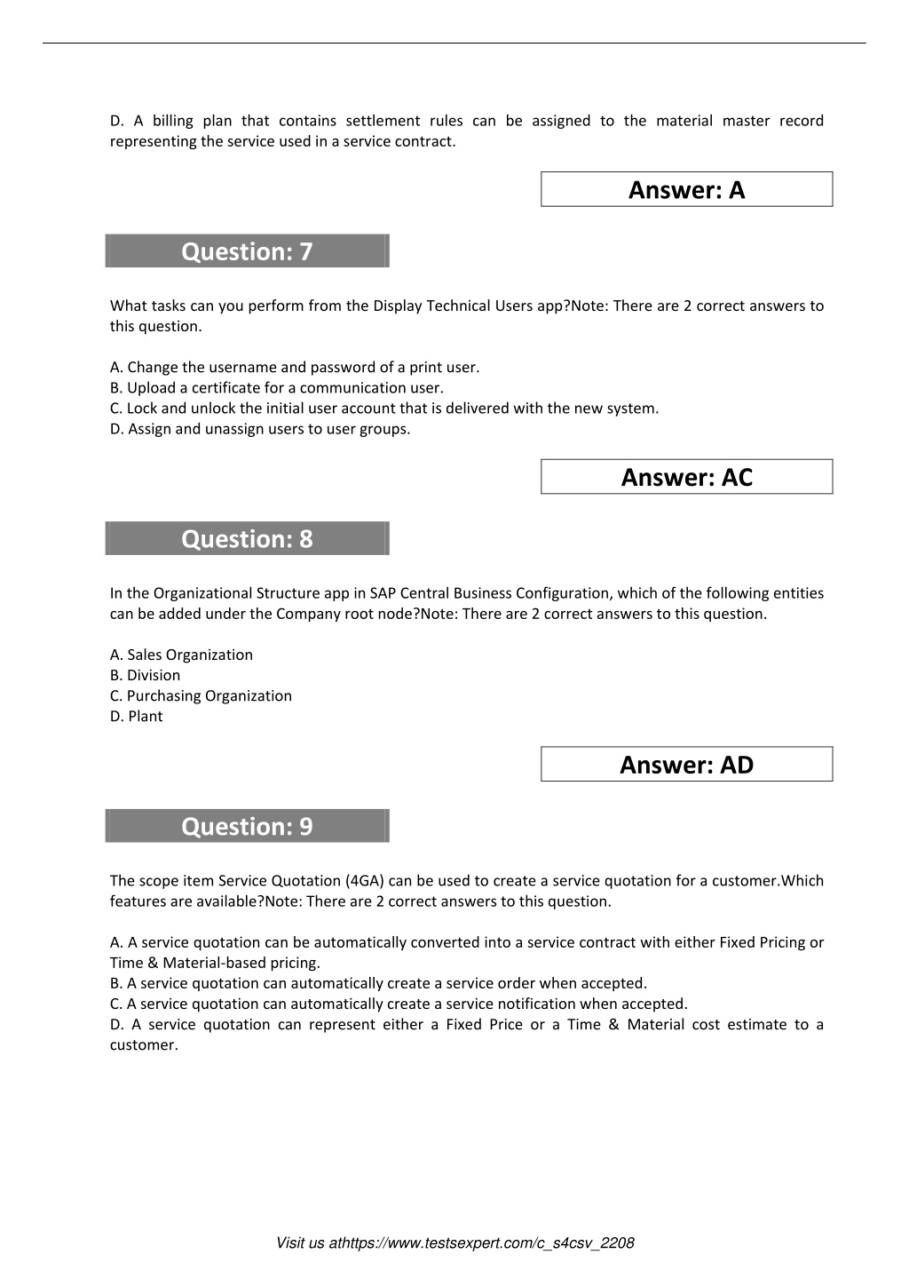 New C_S4CFI_2208 Exam Book