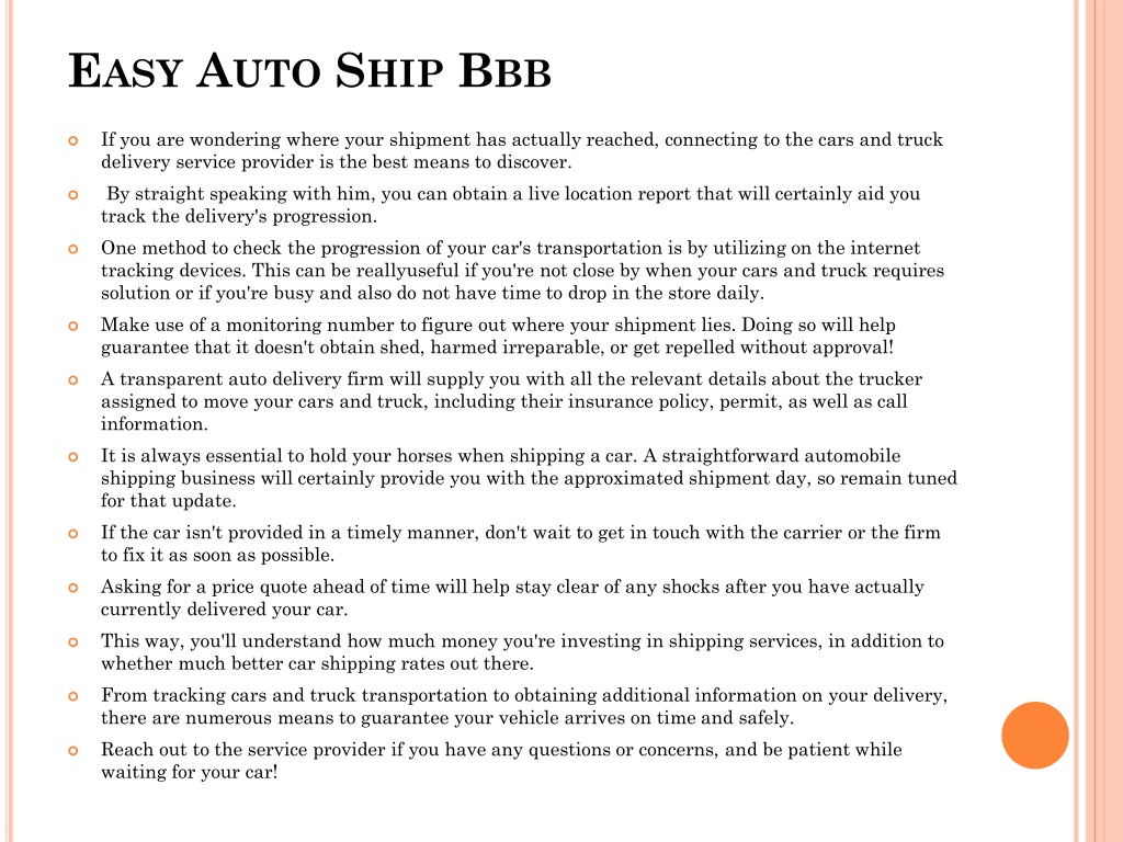 PPT Easy Auto Ship Transport Reviews PowerPoint Presentation, free