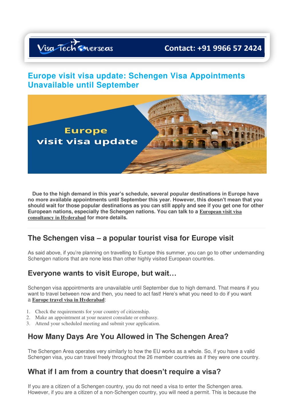 PPT Europe visit visa update Schengen Visa Appointments Unavailable