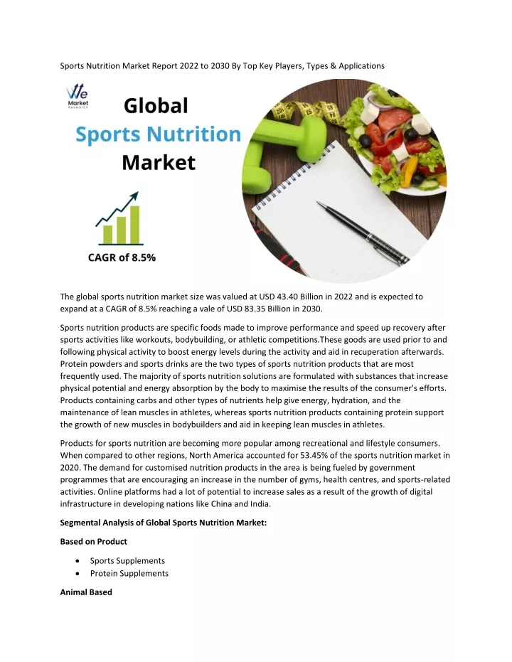 PPT Sports Nutrition Market Size, Status and Business Growth 2022 to 2030 PowerPoint