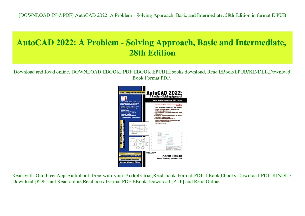 autocad 2022 a problem solving approach