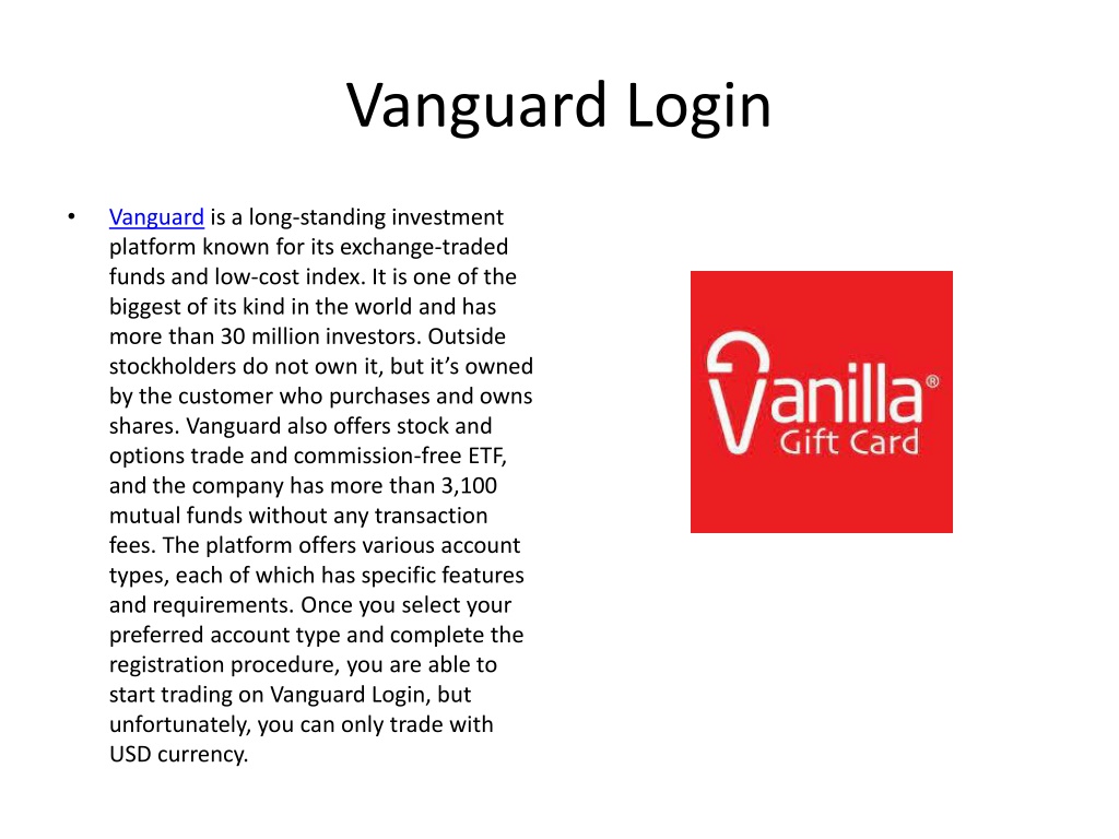 PPT Vanguard Login PowerPoint Presentation, free download ID11600804