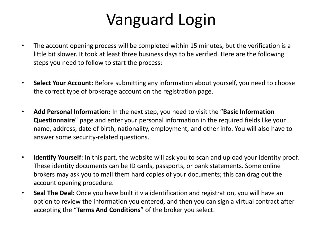 PPT Vanguard Login PowerPoint Presentation, free download ID11600804