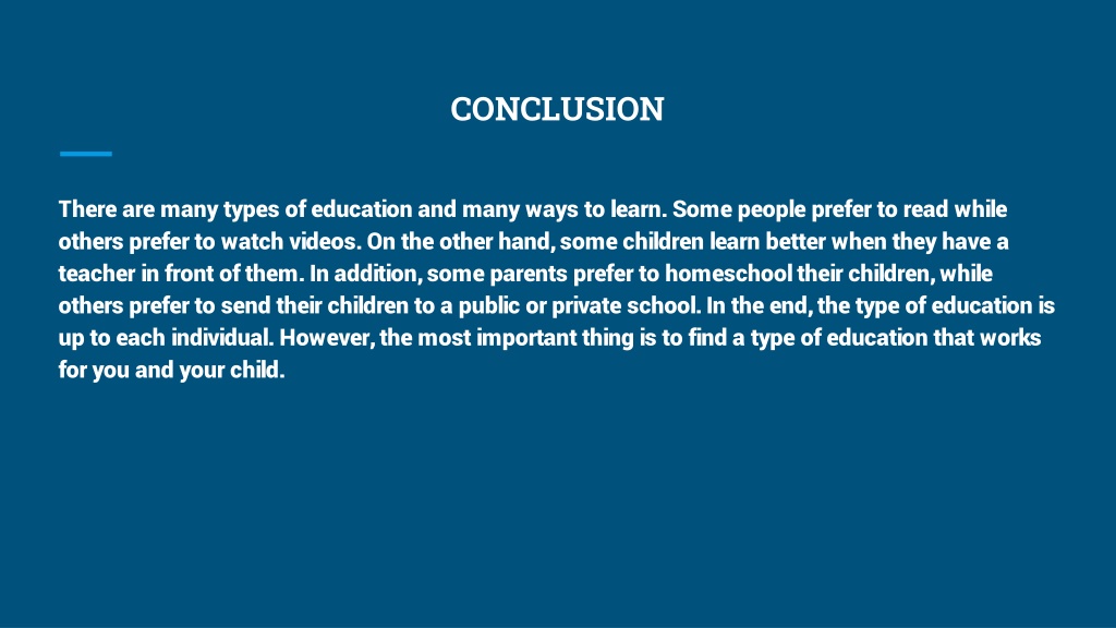 conclusion meaning of education