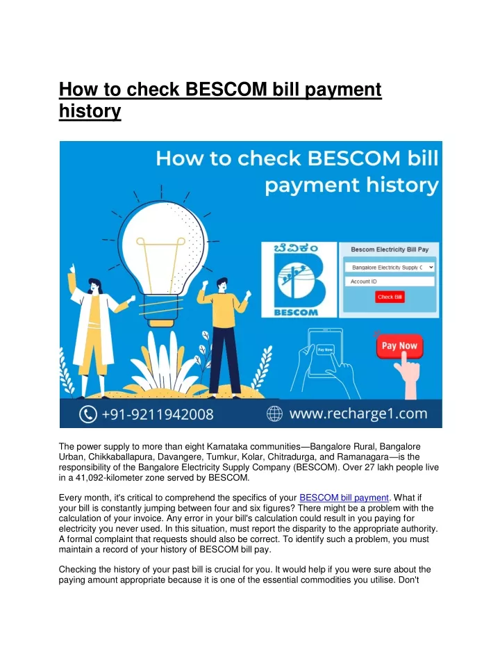 How To Get Bescom Bill Payment History