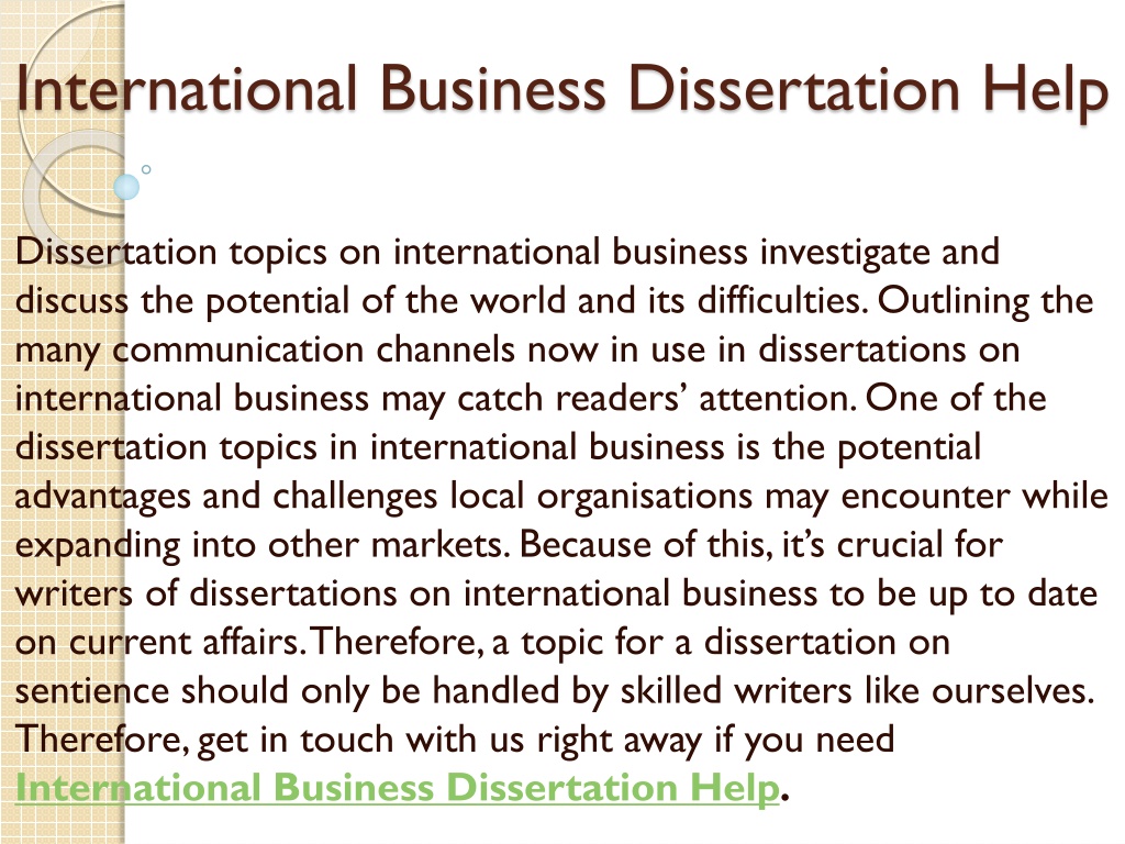 dissertation topics on international management