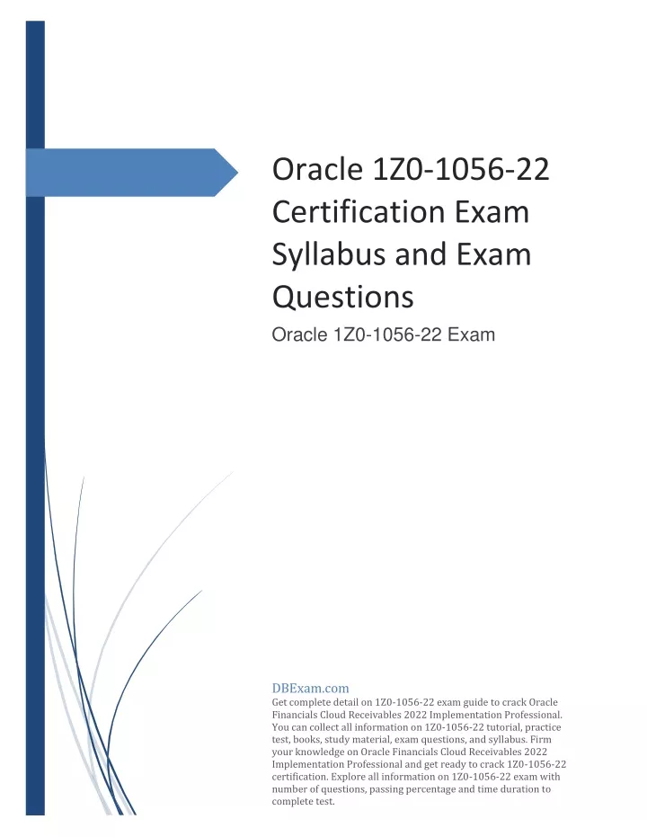 Question 1z0-1056-22 Explanations