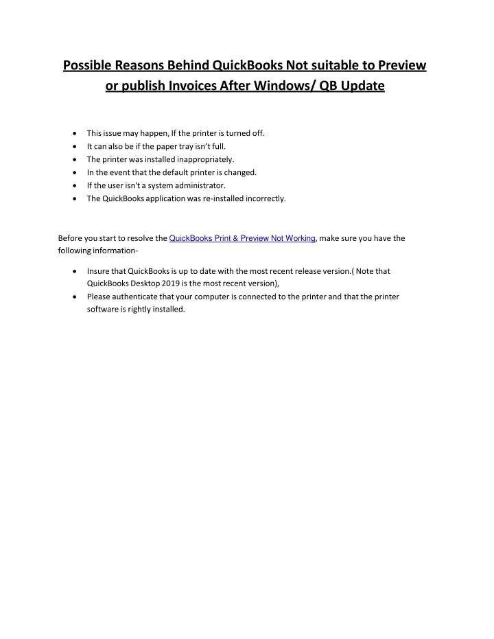 Ppt quickbooks print preview not working powerpoint presentation