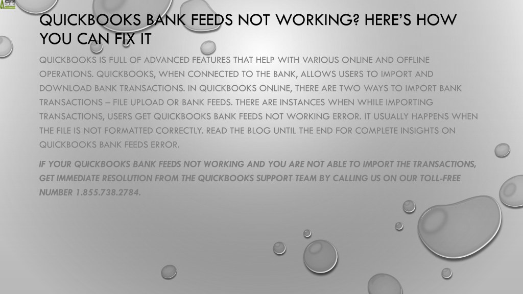 PPT A Quick way to resolve QuickBooks bank feeds not working issue