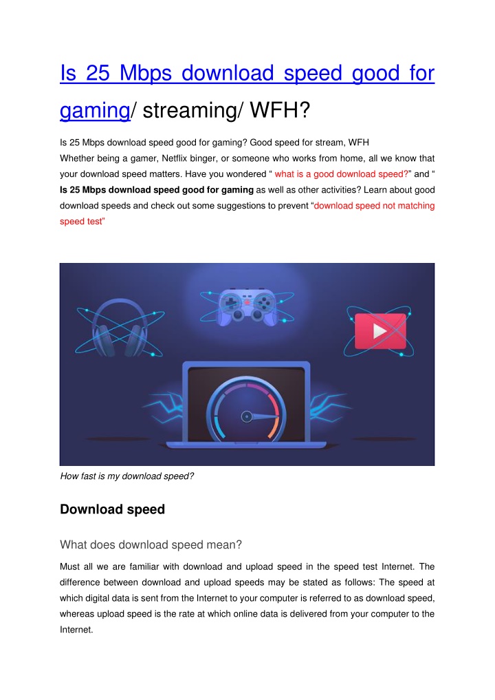 Is 25 Mbps Fast For Gaming