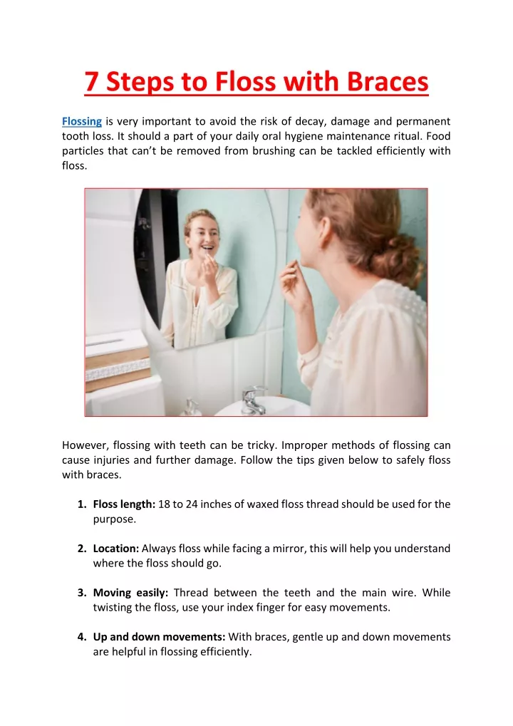 PPT 7 Steps to Floss with Braces Roseland Dental PowerPoint