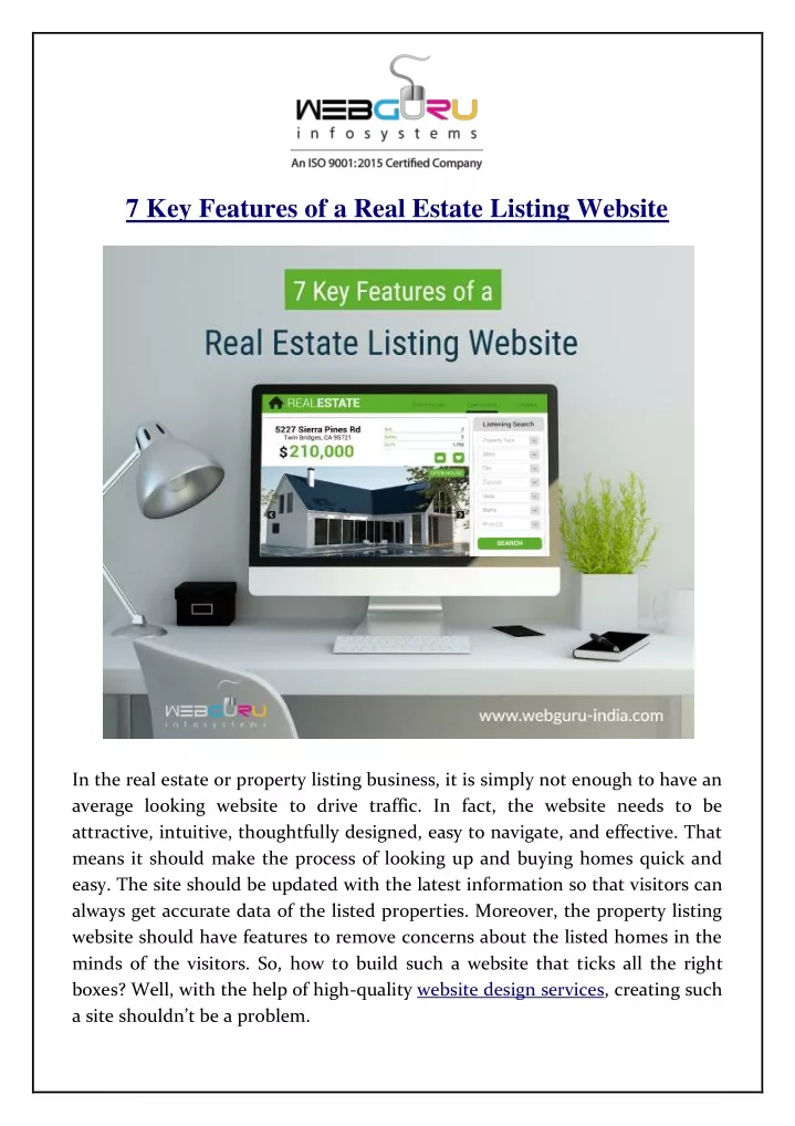 PPT 7 Key Features Of A Real Estate Listing Website PowerPoint 