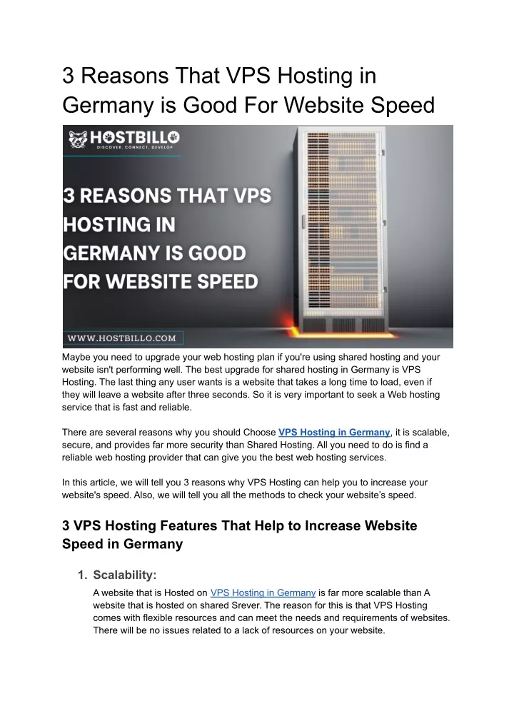 PPT - 3 Reasons That VPS Hosting in Germany is Good For Website Speed PowerPoint Presentation ...