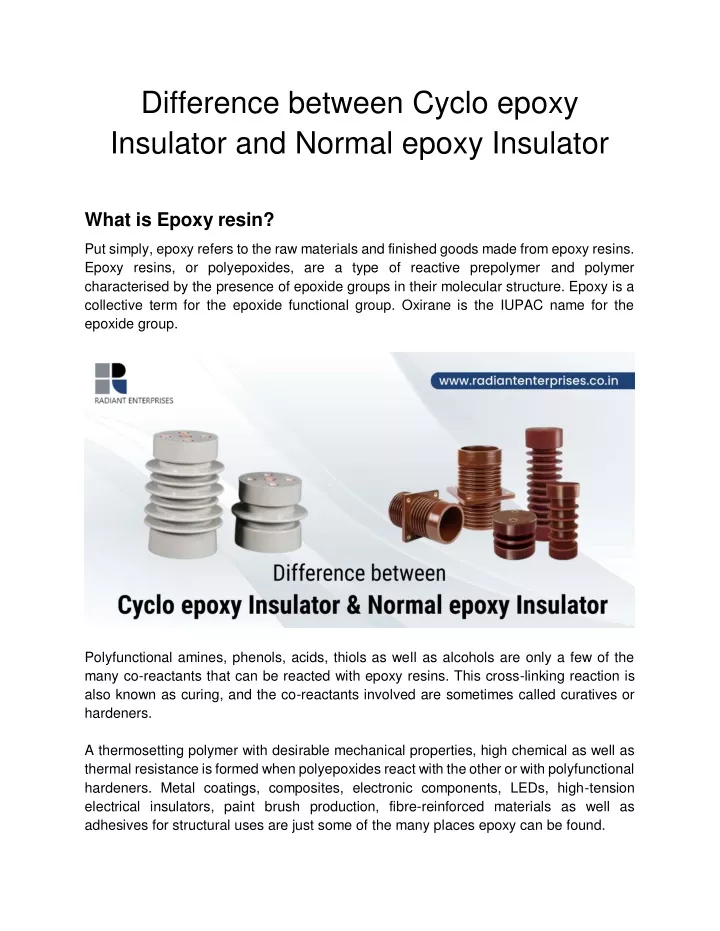 PPT - Difference between Cyclo epoxy Insulator and Normal epoxy ...