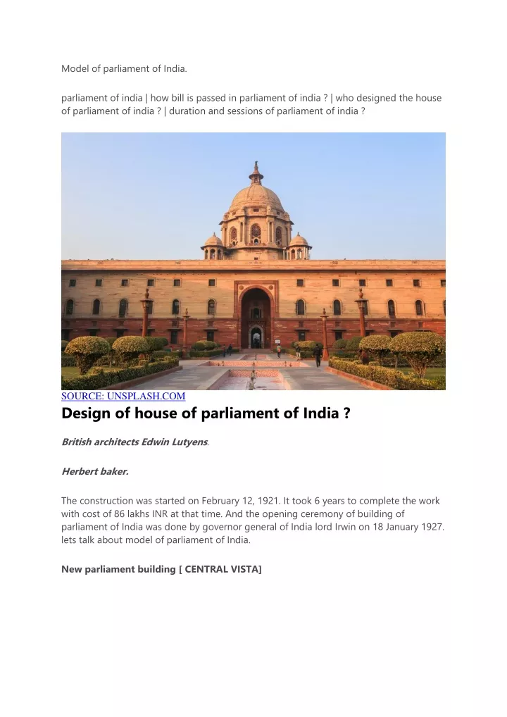 case study on parliament of india