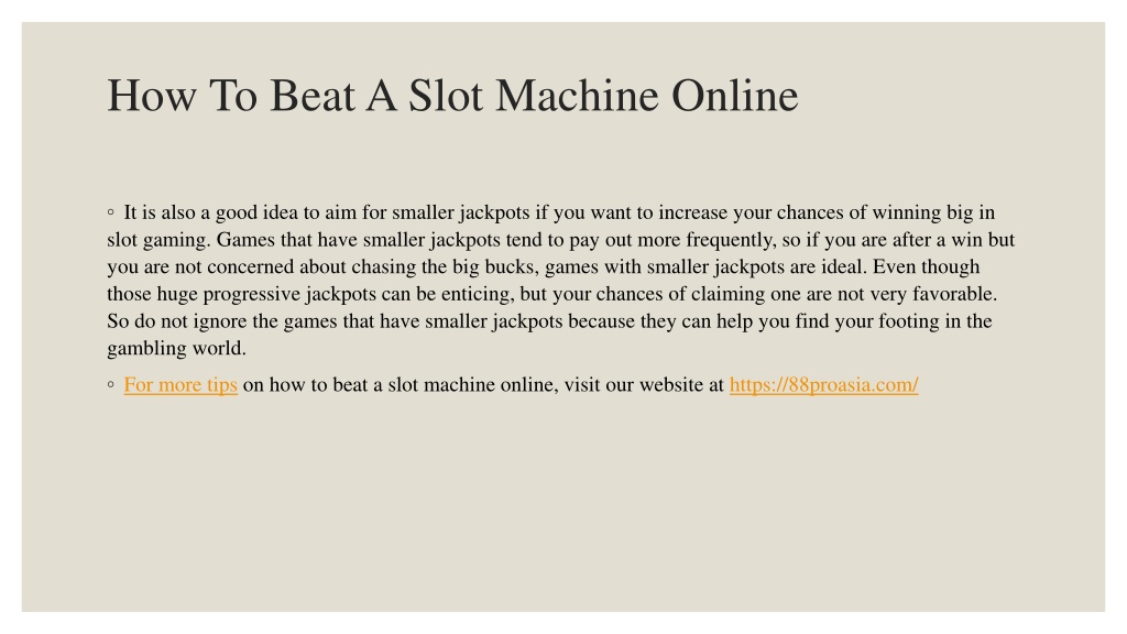 how to beat video slot machines