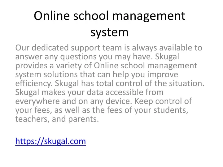 Ppt Online School Management System Powerpoint Presentation Free