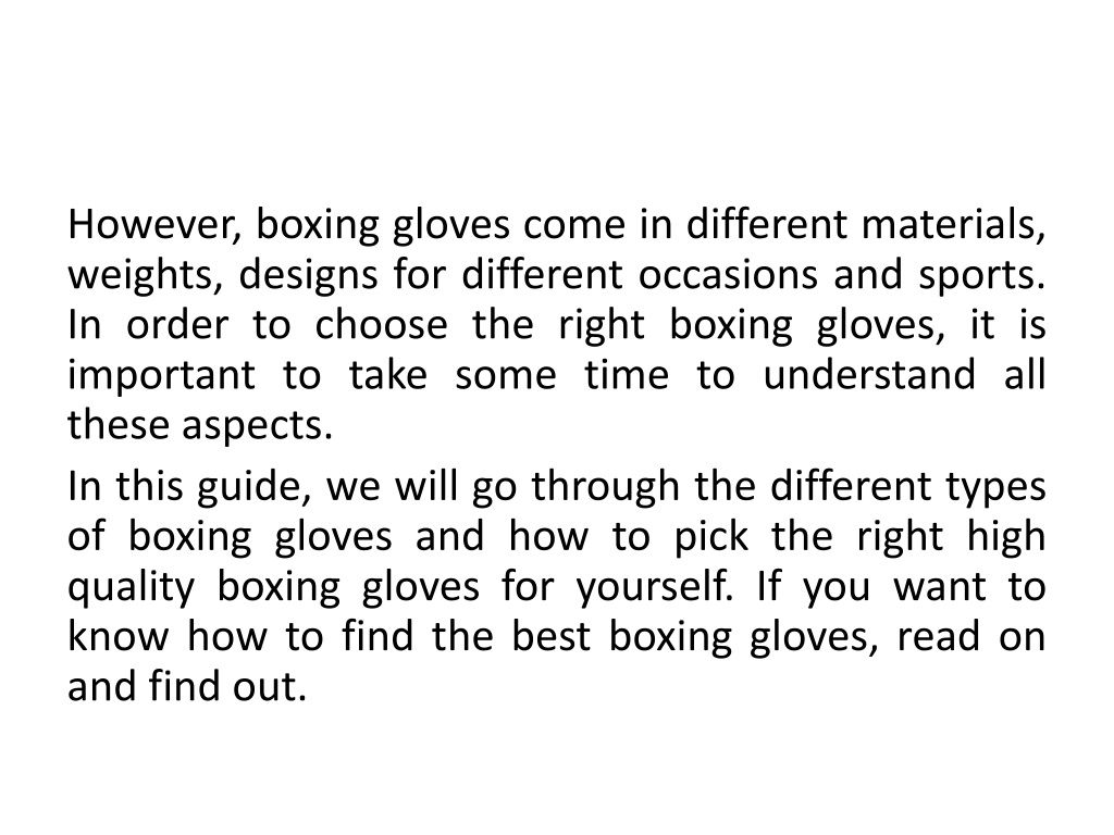 PPT BOXING GLOVES GUIDE PowerPoint Presentation, free download ID