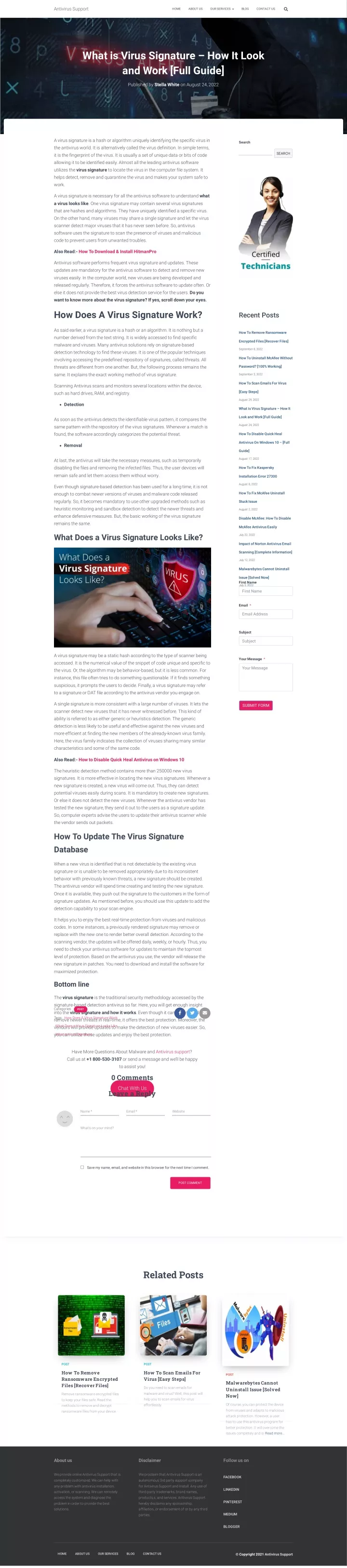 PPT What is Virus Signature 1 8005303107 Antivirus Support