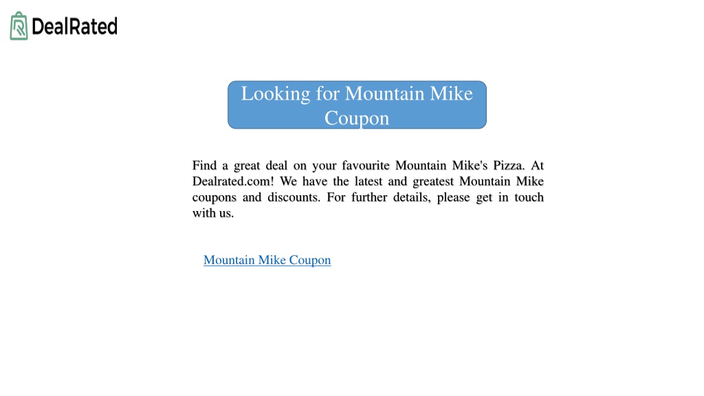 PPT Looking for Mountain Mike Coupon PowerPoint Presentation, free