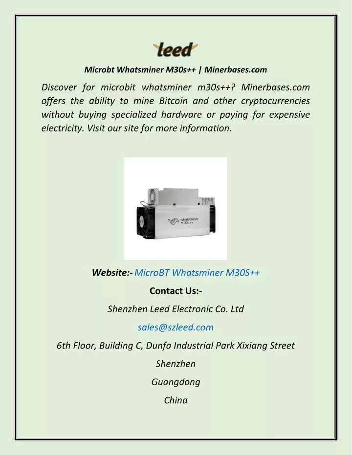 microbt whatsminer m30s minerbases com n.