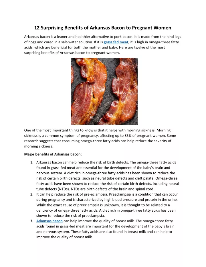 PPT 12 Surprising Benefits of Arkansas Bacon to Pregnant Women (1