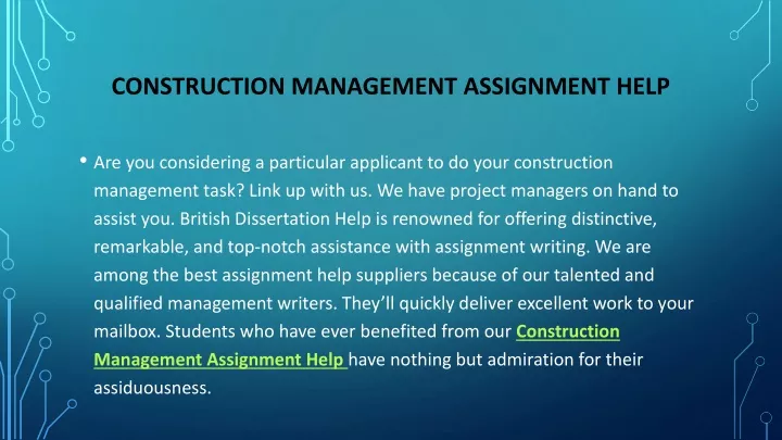 define assignment in construction