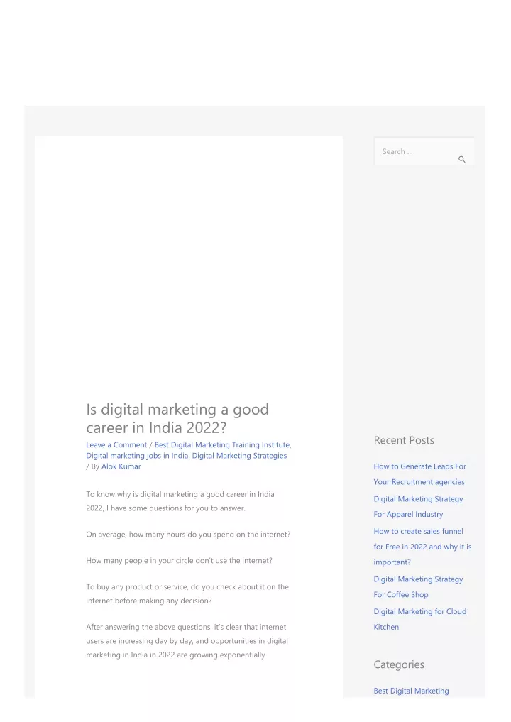 PPT Is Digital Marketing A Good Career In India 2022 PowerPoint 