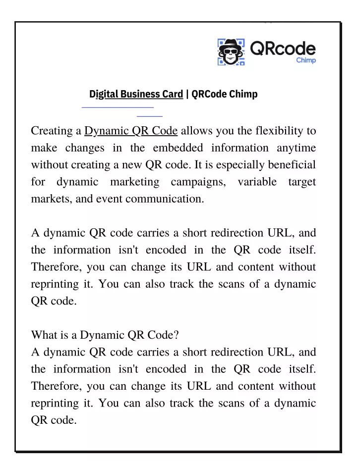 PPT - Dynamic QR Code  | QR CODE CHIMP PowerPoint Presentation, free download - ID:11610320