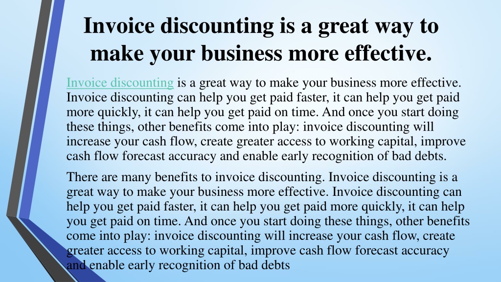 PPT - How To Make The Most Of Invoice Discounting PowerPoint ...