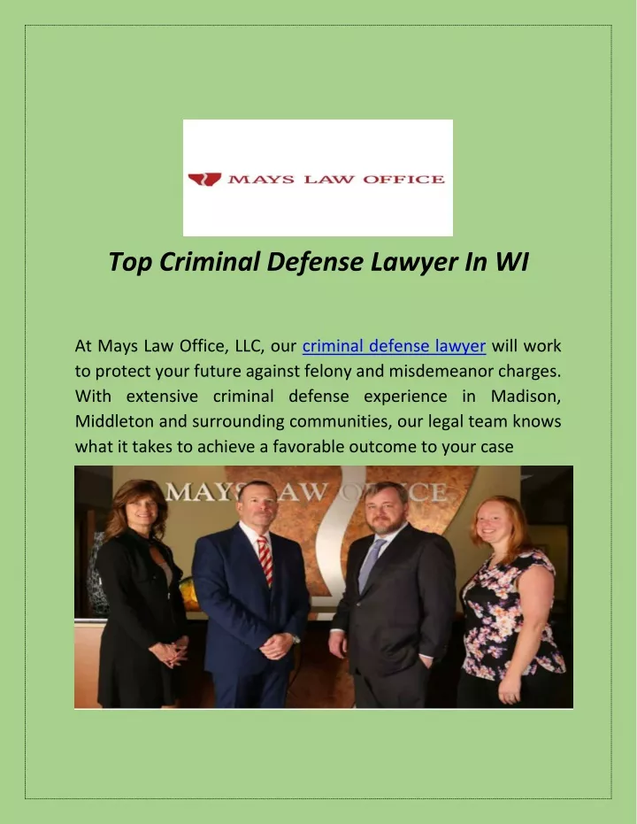 PPT - Top Criminal Defense Lawyer In WI PowerPoint Presentation, Free