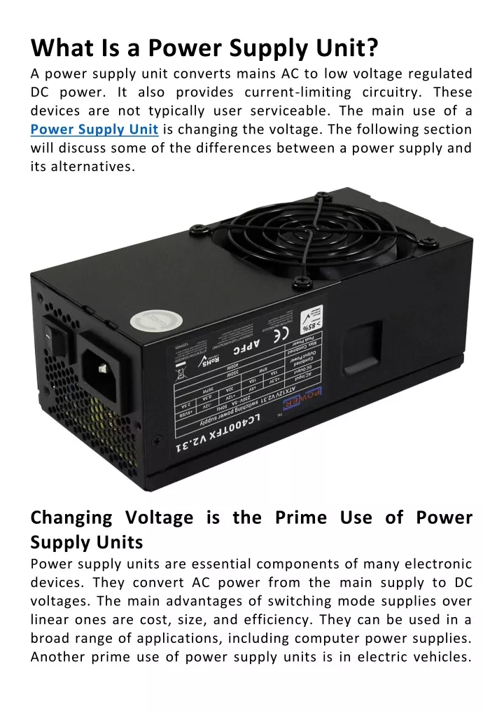 PPT What Is a Power Supply Unit PowerPoint Presentation, free