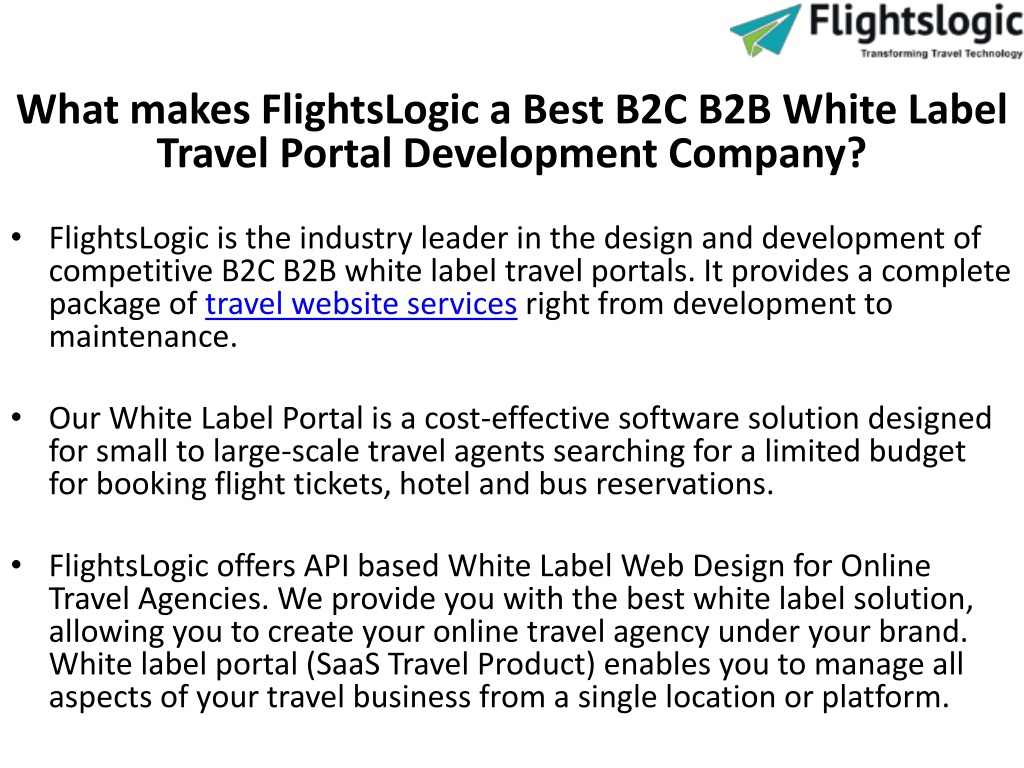 PPT - B2C B2B White Label Travel Portal PowerPoint Presentation, Free ...