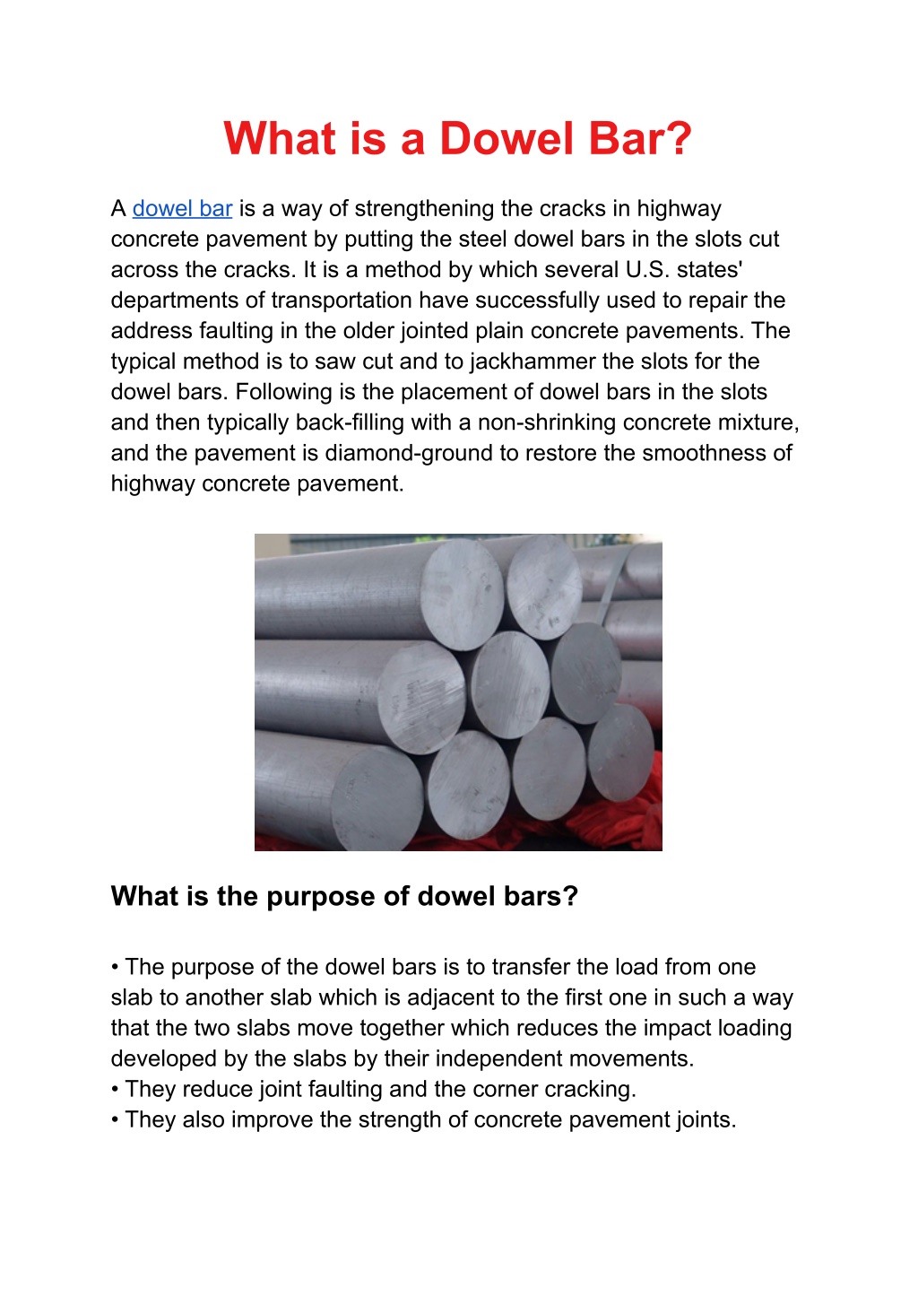 PPT - What Is Dowel Bar, Their Purpose, Uses and Advantages? PowerPoint ...