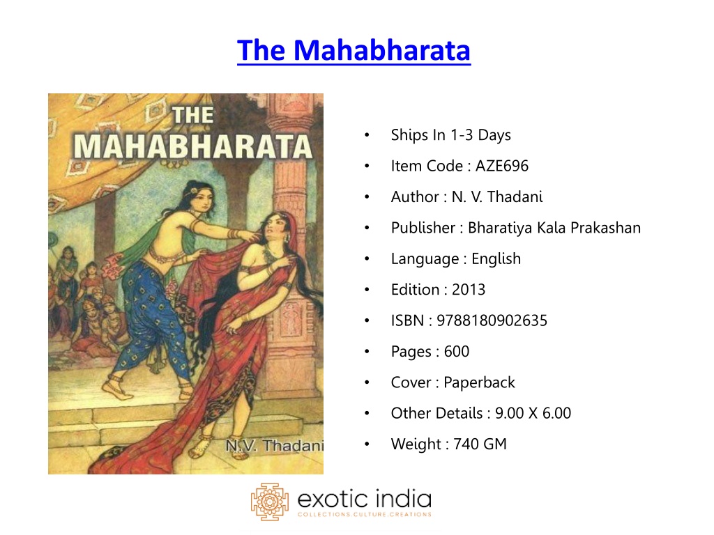 PPT - Books On Mahabharata Tells Story Of Good And PowerPoint ...