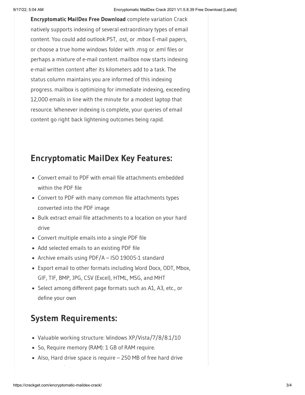Encryptomatic MailDex 2023 v2.4.12.0 free instals