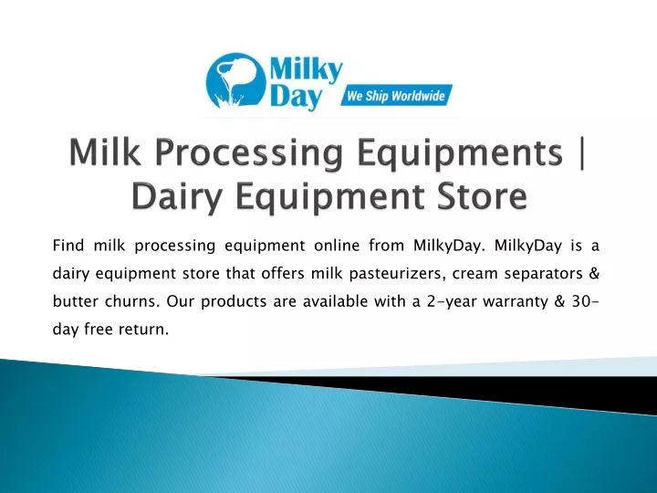 PPT Milk Processing Equipments Dairy Equipment Store PowerPoint