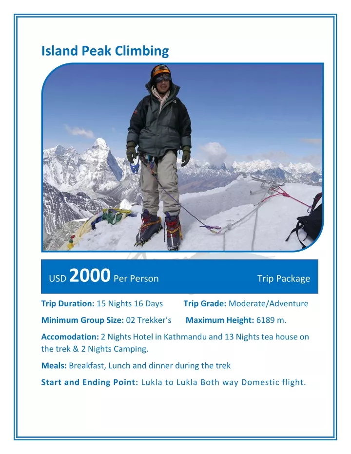 PPT - Island Peak Climbing PowerPoint Presentation, free download - ID ...