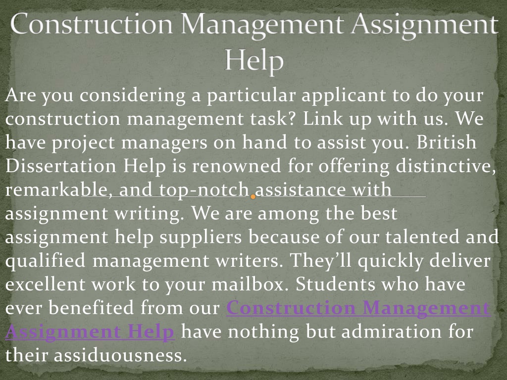 introduction to construction management assignment