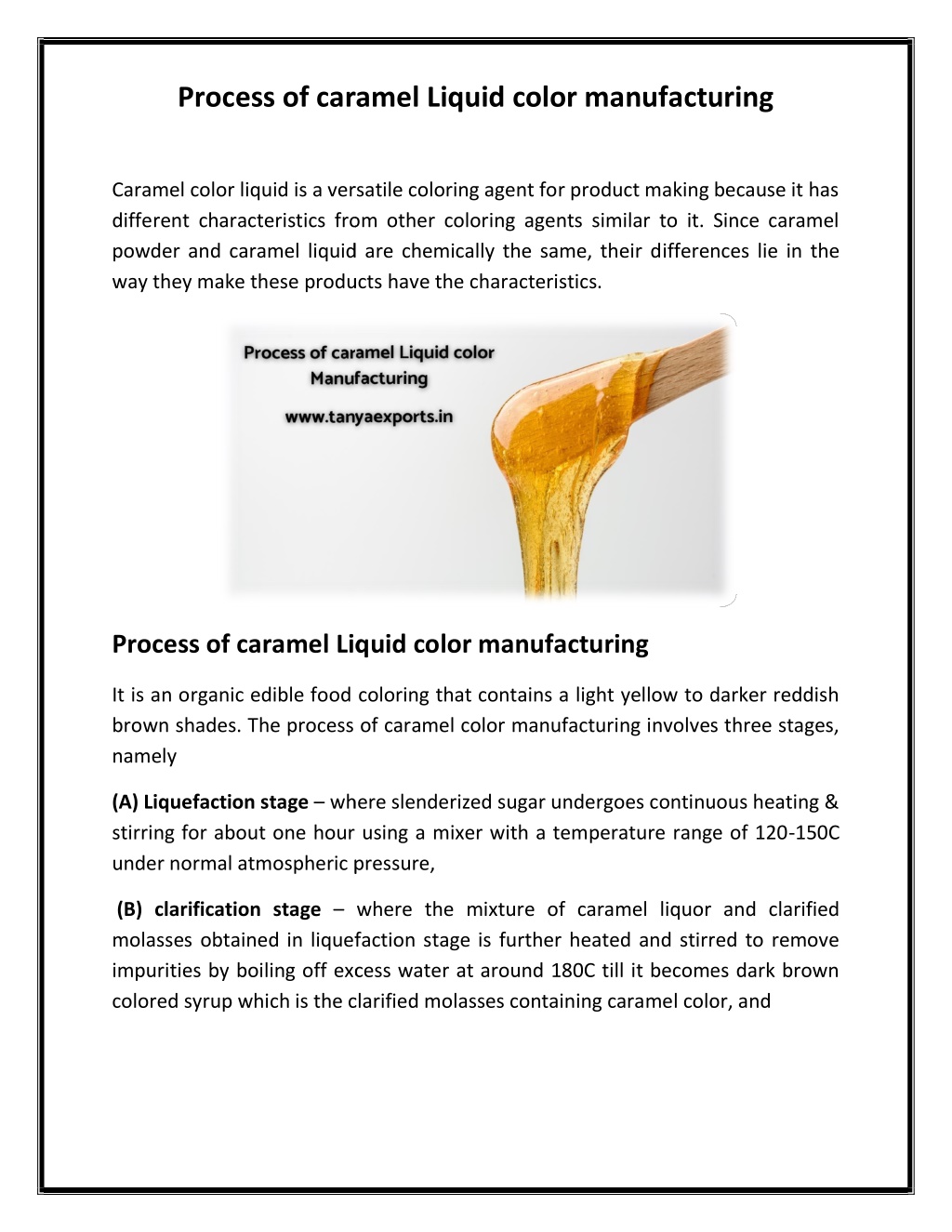 PPT Process of caramel Liquid color manufacturing PowerPoint